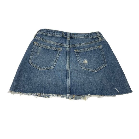 Free People Denim Jean Mini Skirt Women’s Size 26 Button Front We The Free - Picture 6 of 9